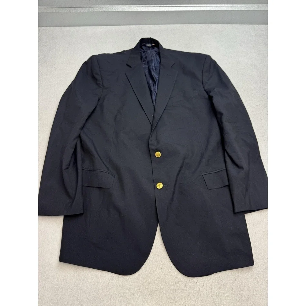 Brooks Brothers Blazer Mens 50 Long Navy Wool 1818 Madison Loro Piana Coat*FLAW*